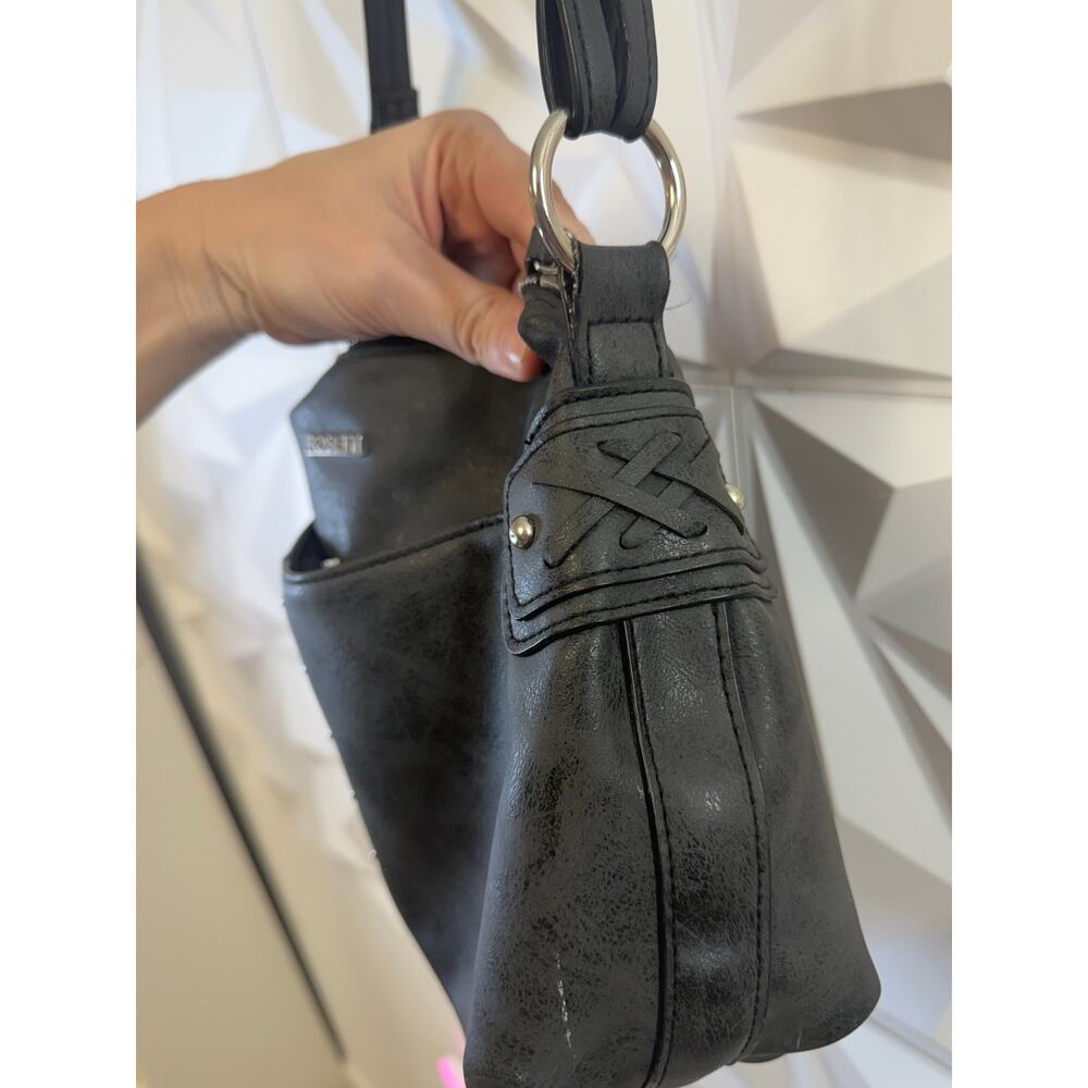 Rosetti Black/Charcoal Studded Shoulder Bag - Picture 3 of 8